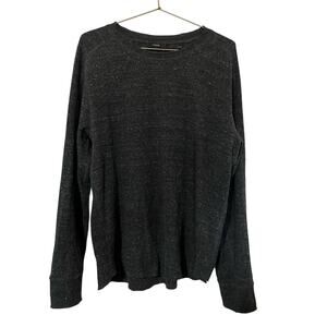 Vince Mens Waffle Knit Long Sleeve Thermal Shirt Size L Gray Slim Fit Classic